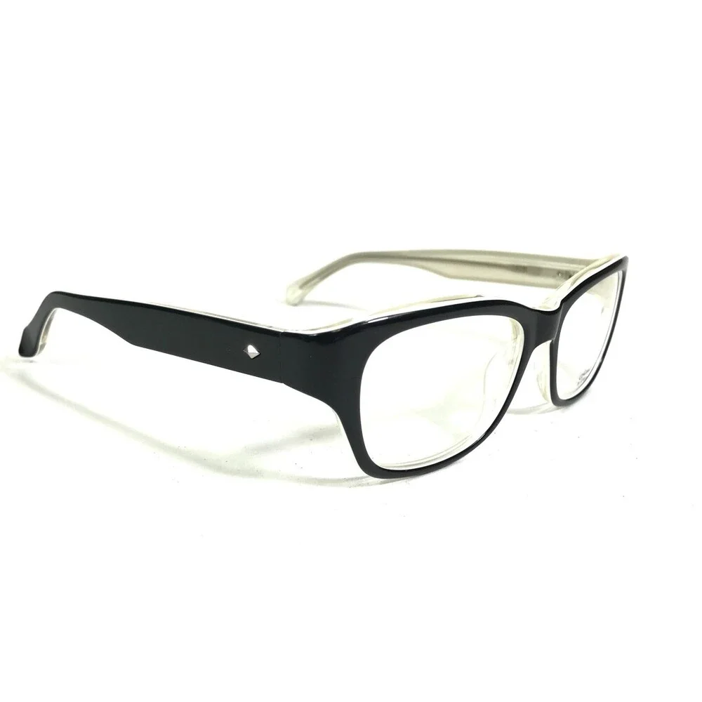 Sama Eyeglasses Frames CHELSEA BER/CRM Black Clear Cream Square 49-16-130